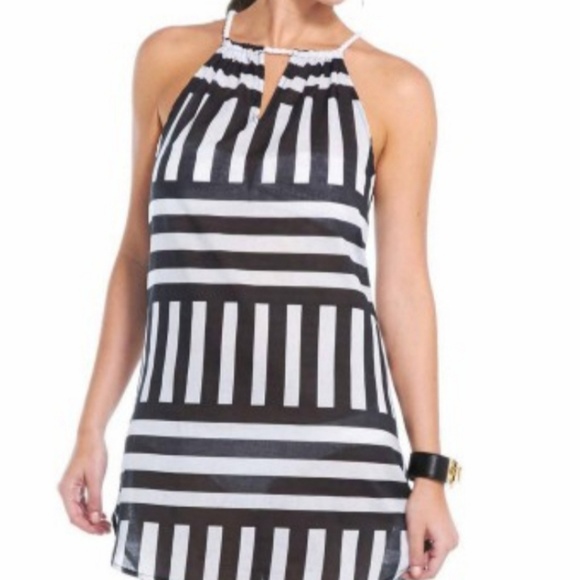 Mud Pie Other - Mud Pie | NWT Black and White Stripe Swim Cover Up